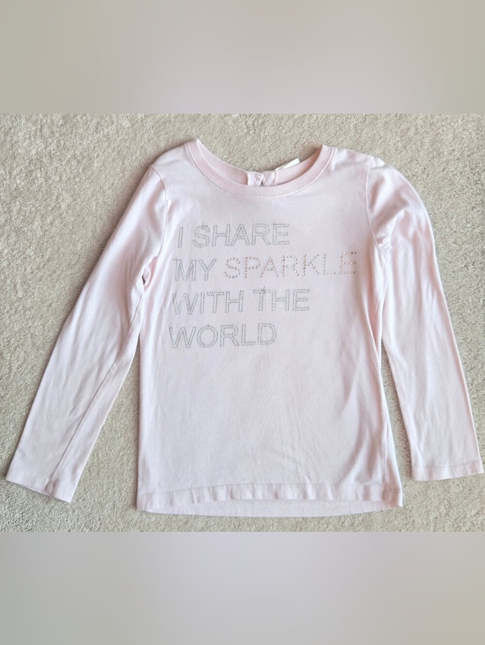 Carter's Light Pink Long-Sleeve Tee with Sparkle Text